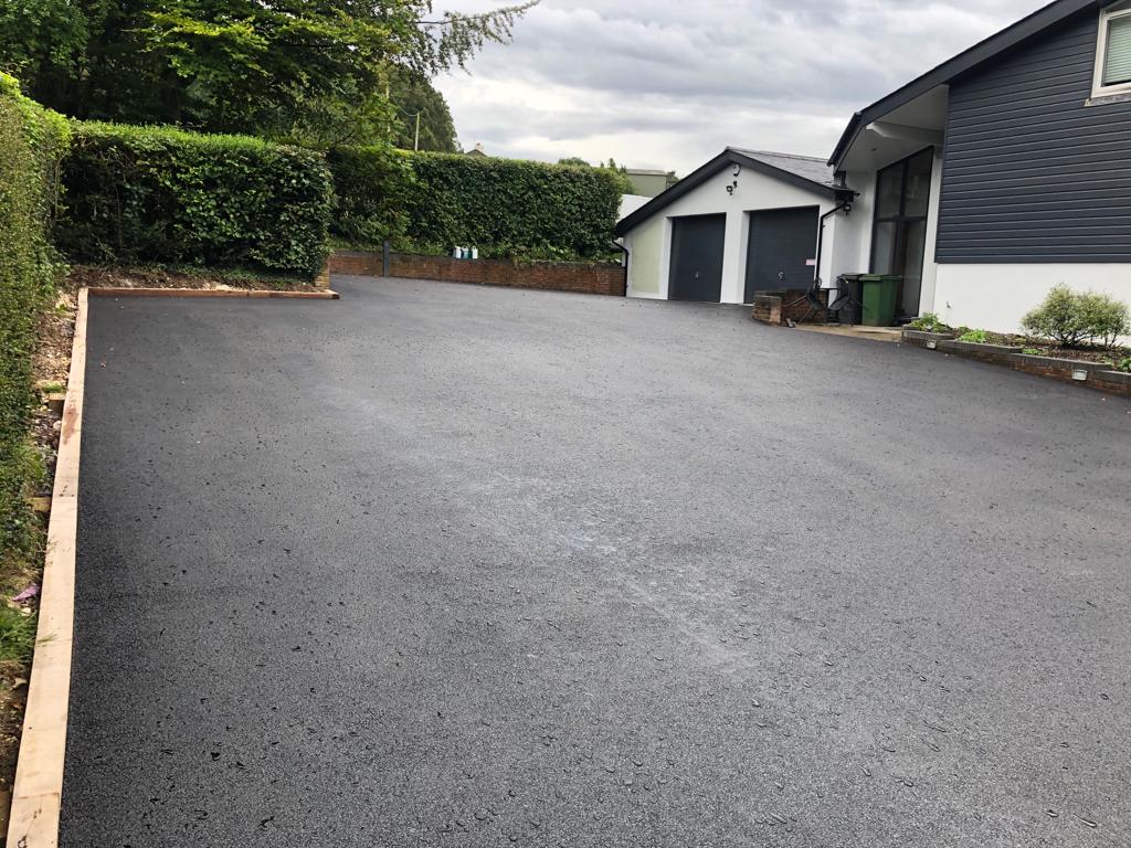 This is a photo of a asphalt driveway which is in the process of being installed by Victor Harbour Road Tech SA